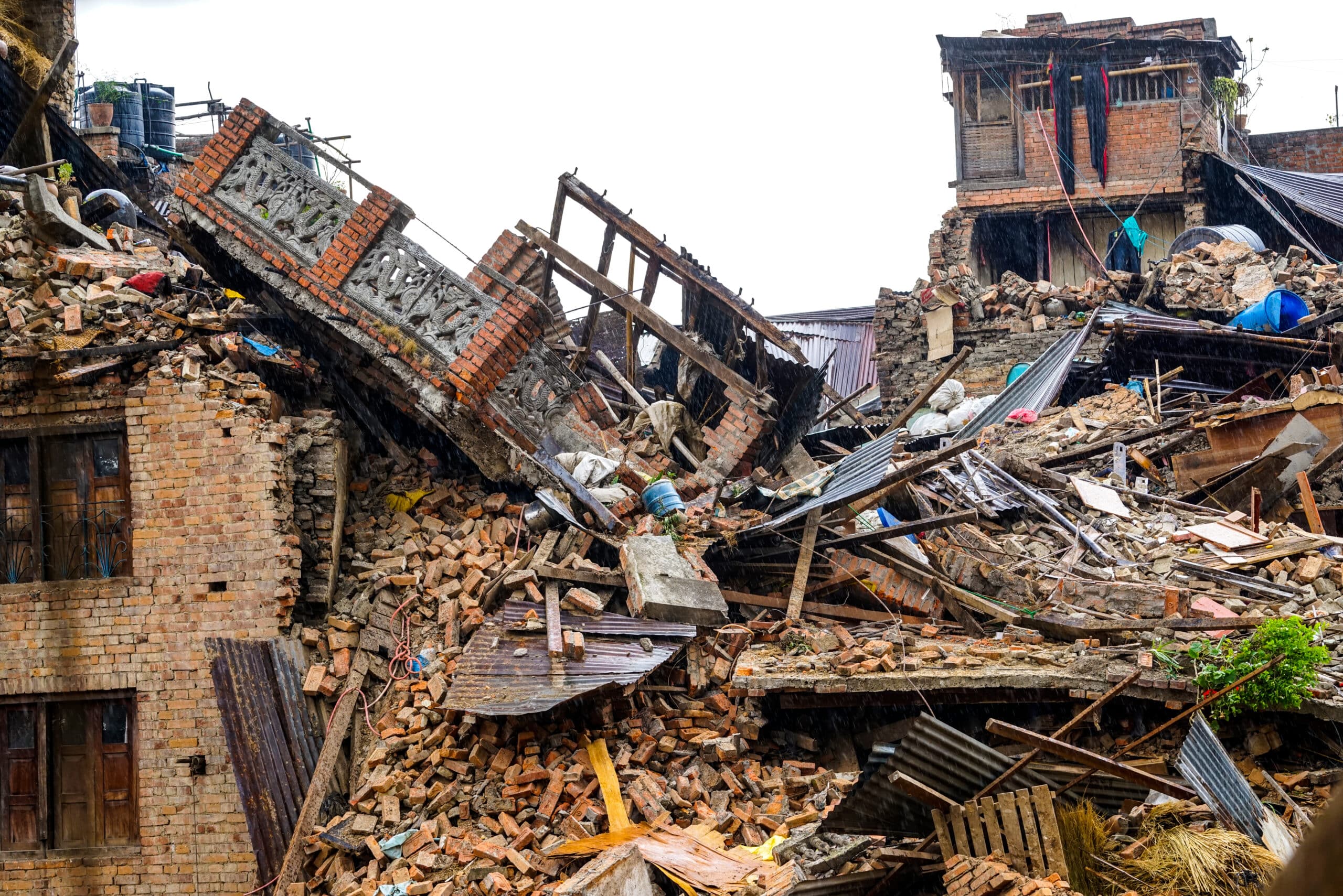 Bhakatapur Nepal April 28 2015, A Partially Collapsed Building