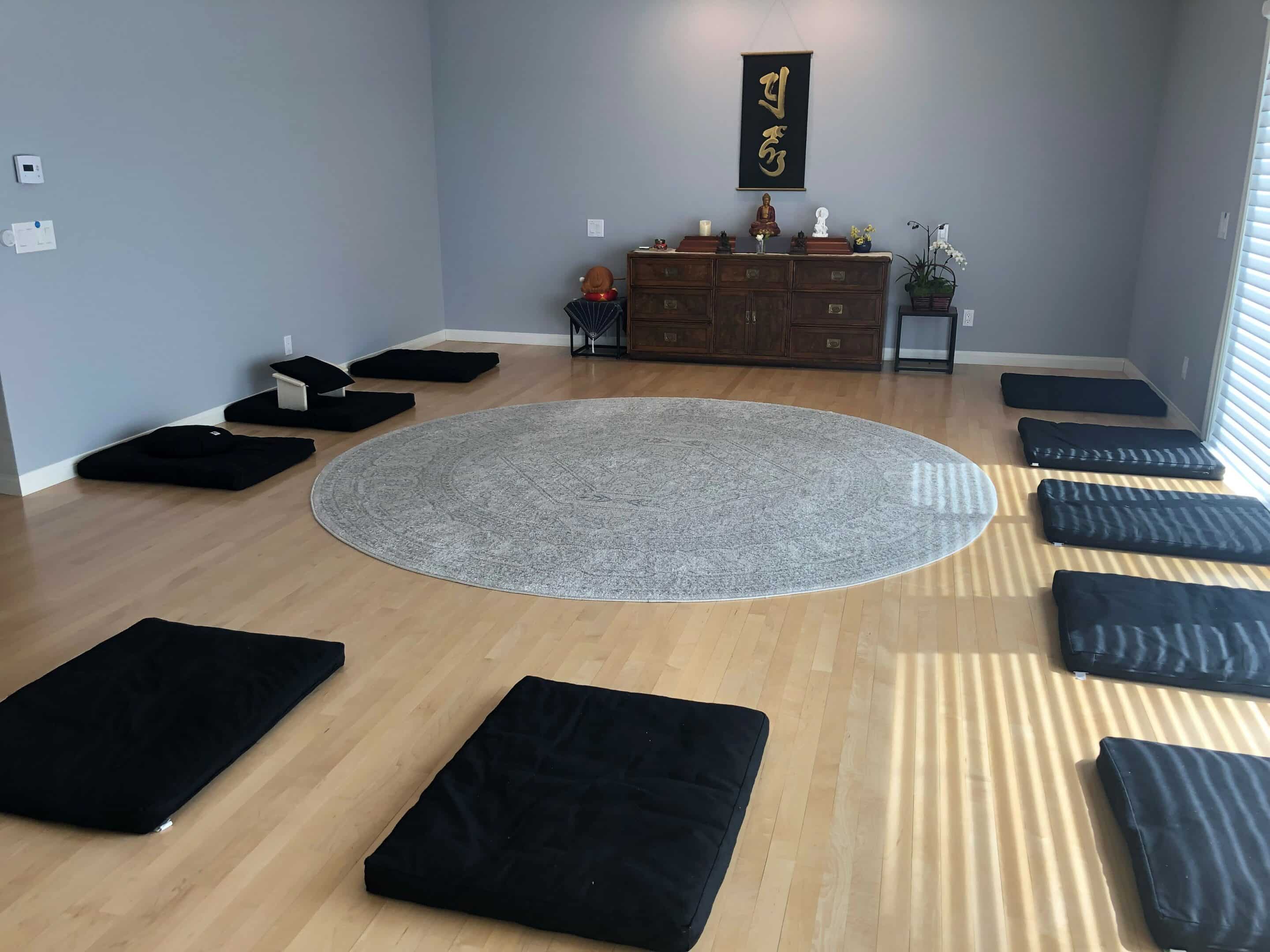 Cushions in a meditation room